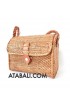 Ata envelope bag with short wire leather handle 